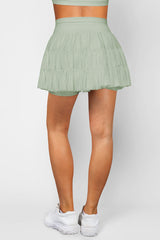 High Waist Plain Mesh Skort