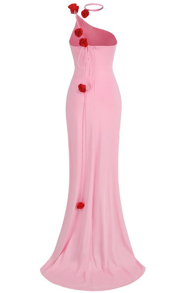 Floral-Appliqué One Shoulder Gown | Dress In Beauty
