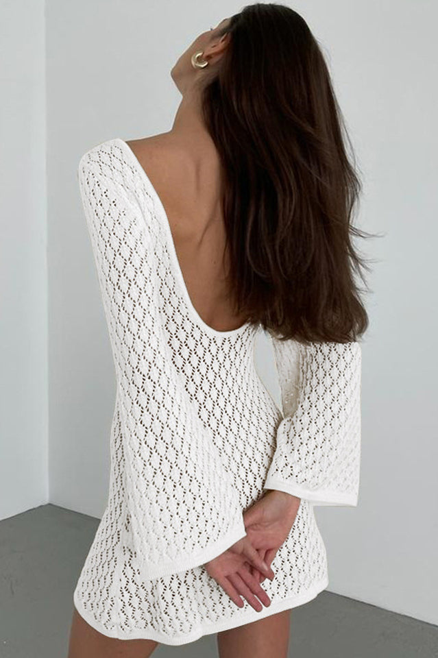 kayleigh crochet knit mini dress Stylish Kayleigh Crochet Mini Dress
