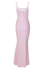 Cherry Print Spaghetti Strap Mermaid Dress