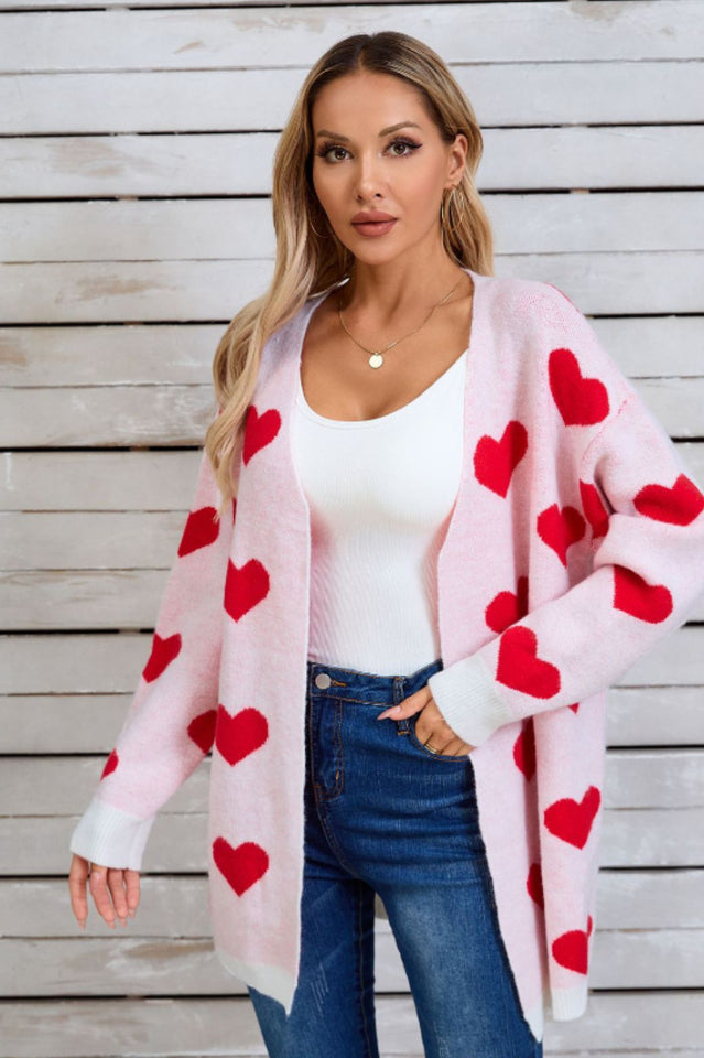Open Front Heart Cardigan | Dress In Beauty