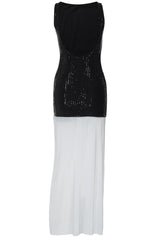 Gabrielle Patchwork Backless Maxi Dress