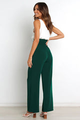 High Waist Belted Straight Leg Pants
