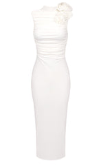 Flower Detail Ruched Midi Dress | Dress In Beauty