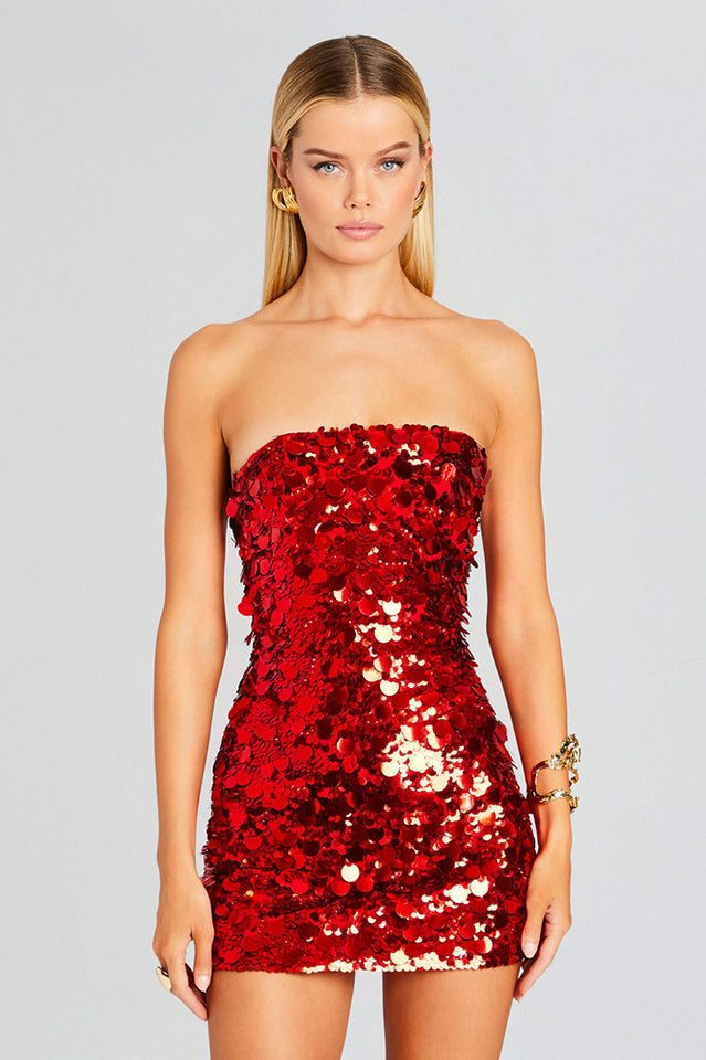 Stergiani Sequin Strapless Mini Dress | Dress In Beauty