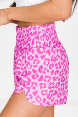 Pink Leopard High Waisted Athletic Shorts | Dress In Beauty