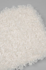 Fluffy Collared Zip Detailed Knit Dress