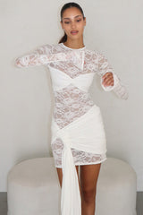 Fleur de Lune Lace Ruched Mini Dress | Dress In Beauty