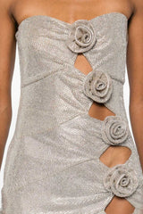 Strapless Floral Studded Dress | Dress In Beauty