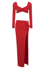 Rose High Split Maxi Dress | Dress In Beauty