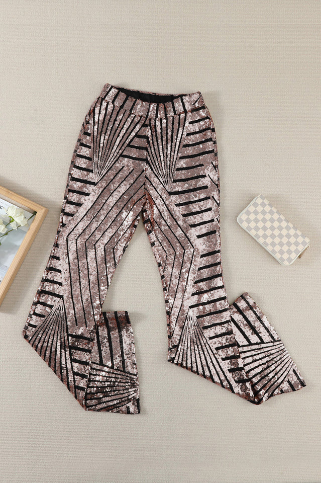 Sequin High Rise Flare Pants | Dress In Beauty