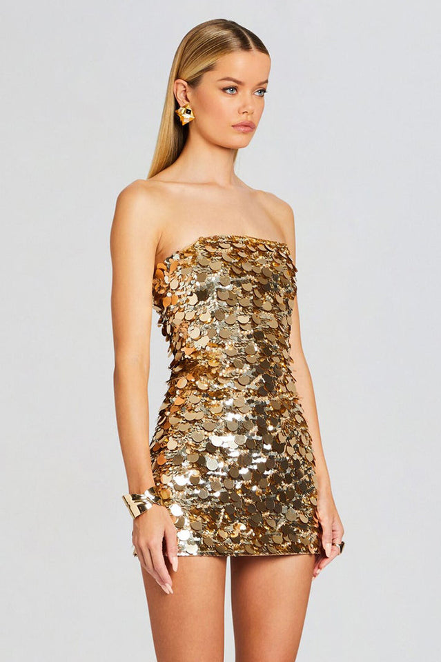 Stergiani Sequin Strapless Mini Dress | Dress In Beauty