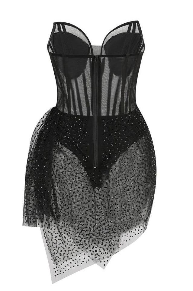 Strapless Sequin Corset Draped Dress | Dress In Beauty