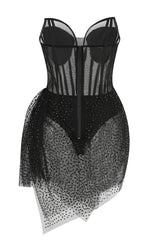 Strapless Sequin Corset Draped Dress | Dress In Beauty