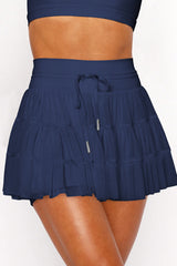 High Waist Plain Mesh Skort