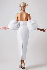 Satin Strapless Midi Dress | Dress In Beauty