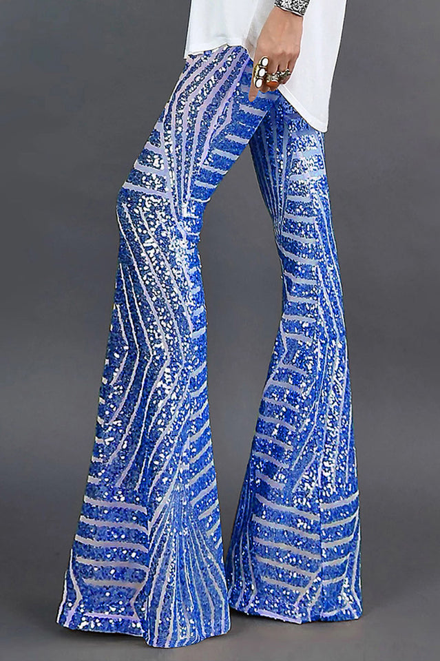 Sequin High Rise Flare Pants | Dress In Beauty