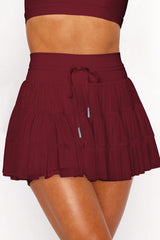 High Waist Plain Mesh Skort