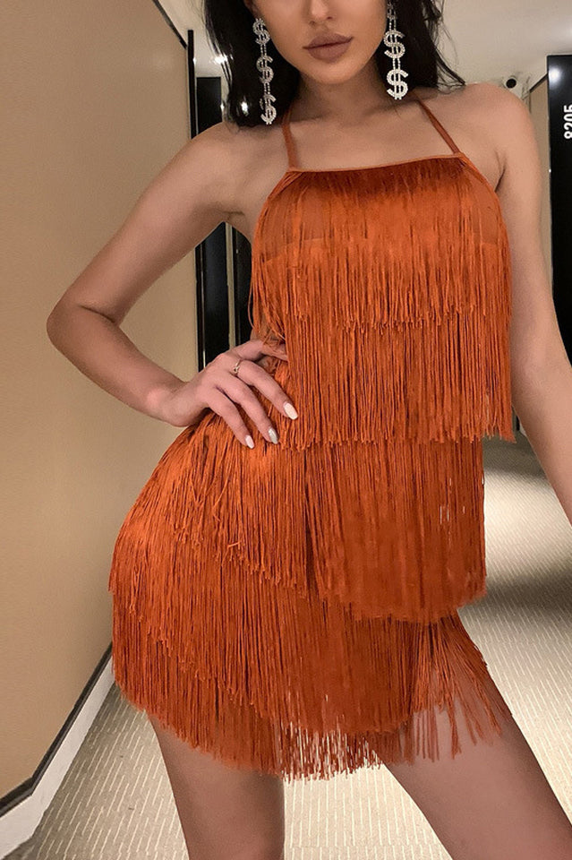 Halter Fringe Romper | Dress In Beauty