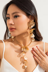 Floral Tassel Earrings & Necklace Set