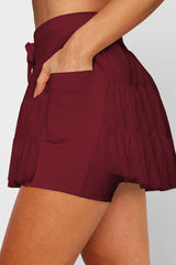 High Waist Plain Mesh Skort