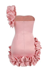 One Shoulder Ruffled Sheath Mini Dress | Dress In Beauty
