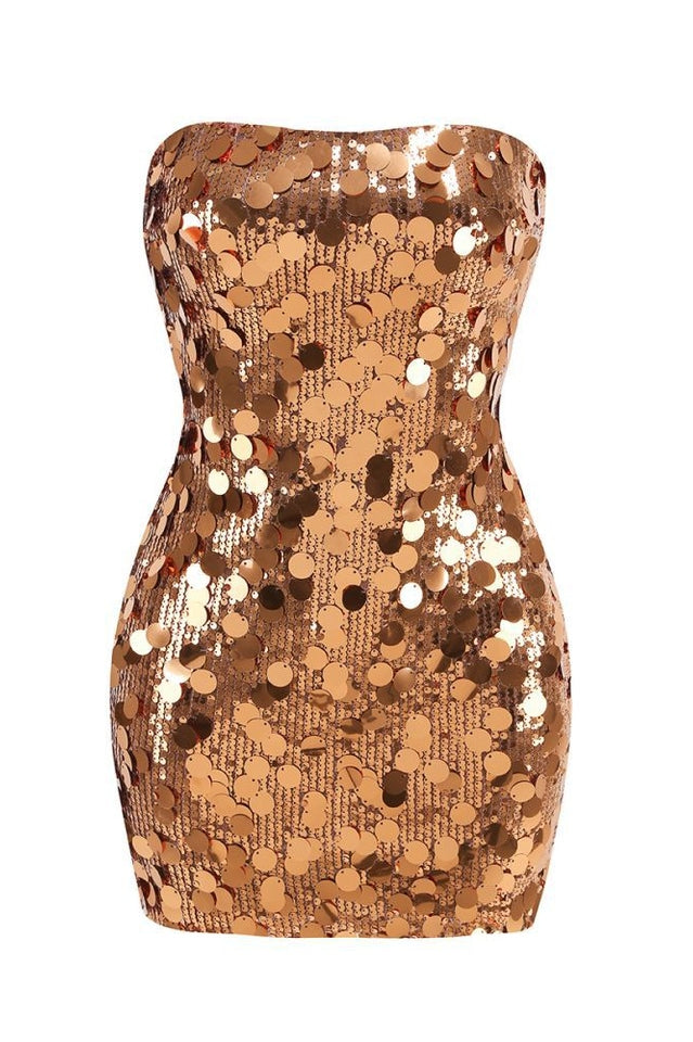 Stergiani Sequin Strapless Mini Dress | Dress In Beauty
