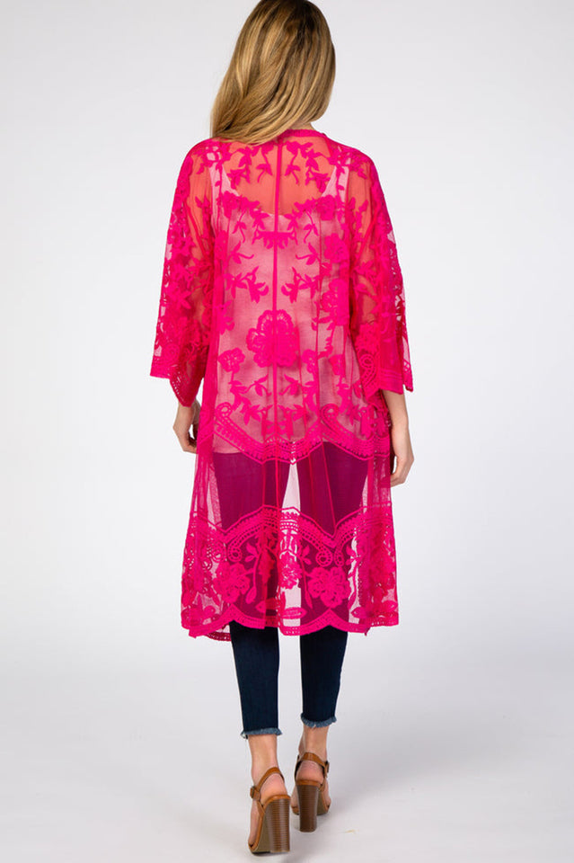 Hollow Out Lace Kimono Cover Up | Dress In Beauty