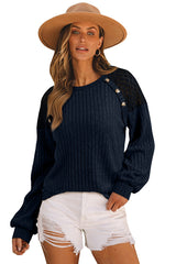 Buttoned Ribbed Top