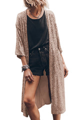 Sequin Open Front Duster Cardigan