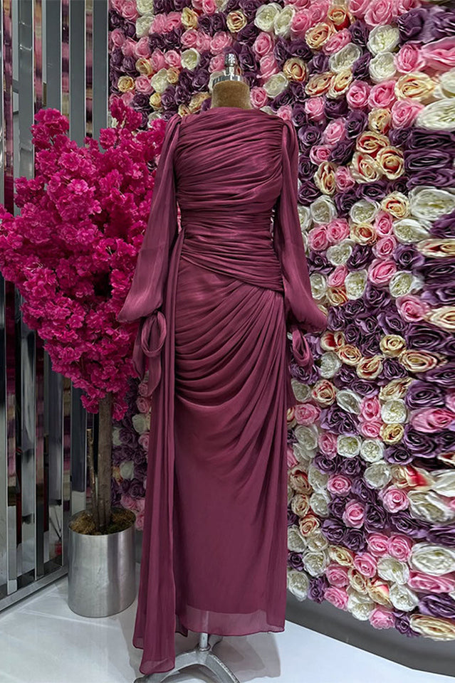 Sonia Lantern Sleeve Ruched Maxi Dress | Dress In Beauty