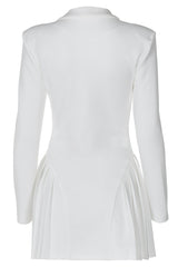 Pleated Sexy V Neck Blazer Dress