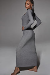 Ribbed Long Sleeve Square Neck Dress | Dress In Beauty