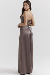 Anabella Black Lace Up Maxi Dress | Dress In Beauty