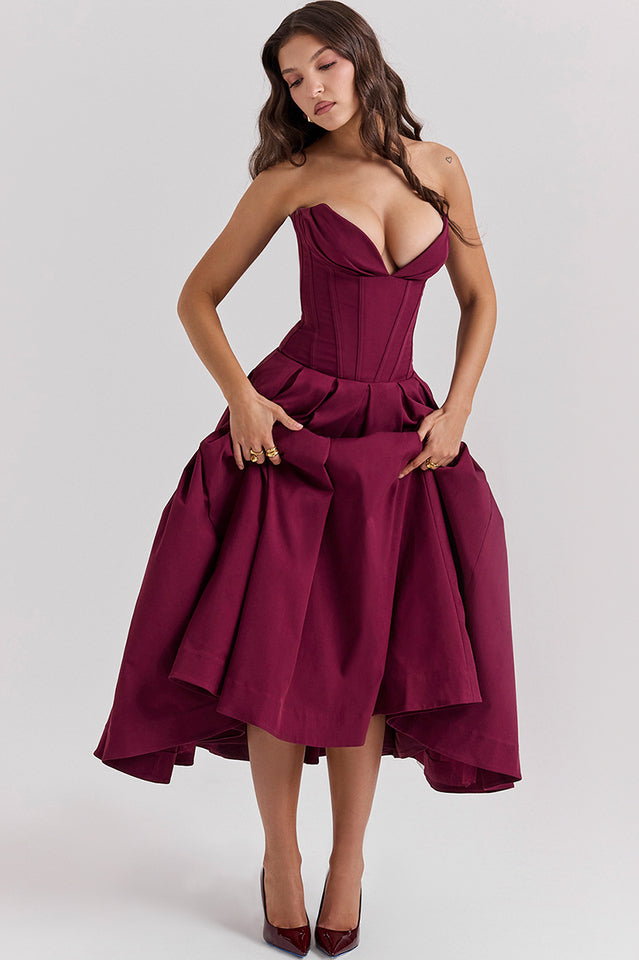 Lady Black Strapless Midi Dress | Dress In Beauty
