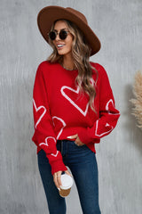 Luxe Love Viscose Heart Sweater
