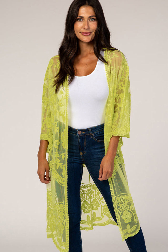Hollow Out Lace Kimono Cover Up | Dress In Beauty