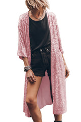 Sequin Open Front Duster Cardigan