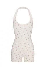 SKIMS Logo Pointelle Halter Onesie