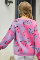 Two-Tone Strawberry Button Down Cardigan | Dress In Beauty