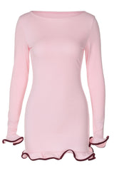 Tight Skirt With Ruffles Mini Dress