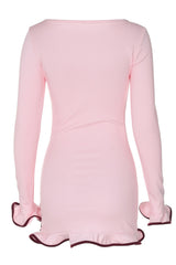 Tight Skirt With Ruffles Mini Dress
