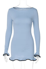 Tight Skirt With Ruffles Mini Dress