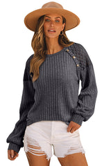Buttoned Ribbed Top