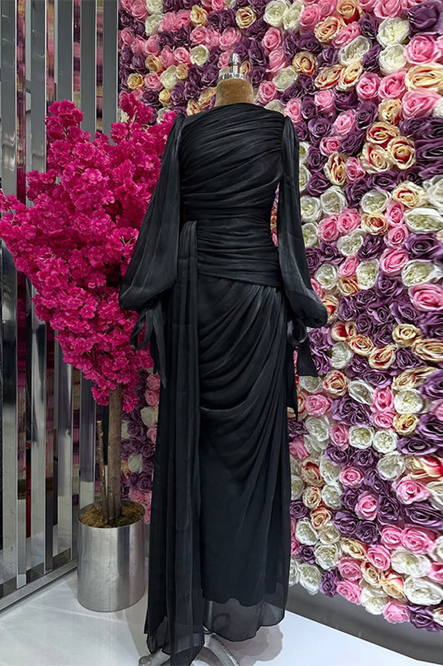 Sonia Lantern Sleeve Ruched Maxi Dress | Dress In Beauty