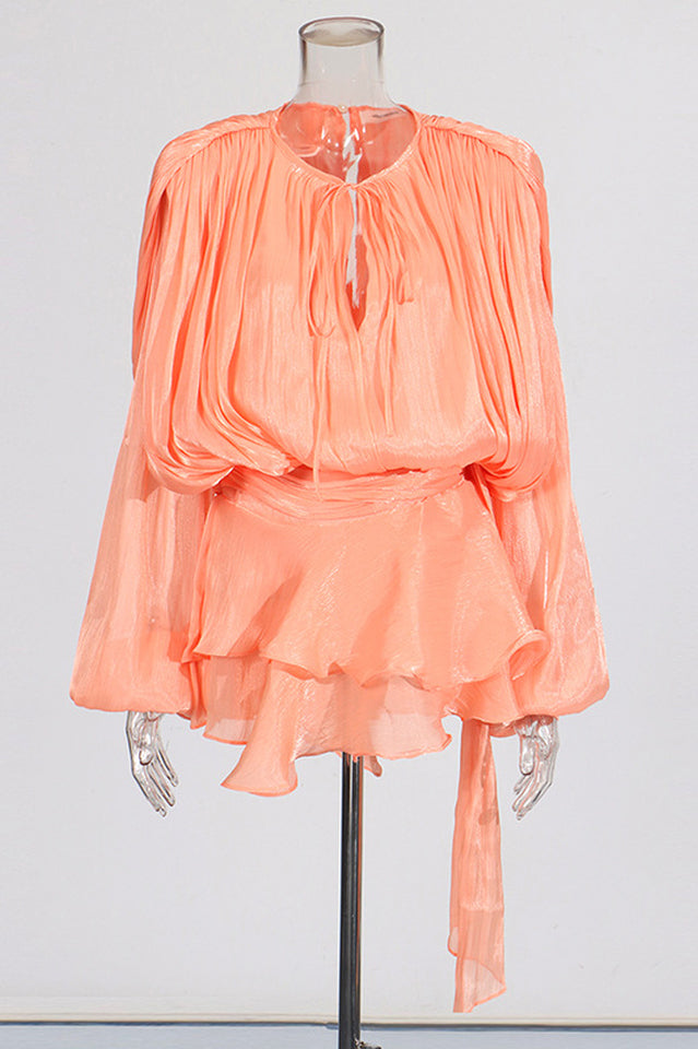 Beryl Pleated Ruffle Hem Mini Dress | Dress In Beauty