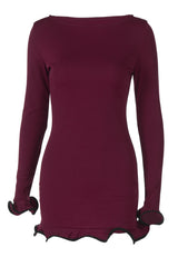 Tight Skirt With Ruffles Mini Dress