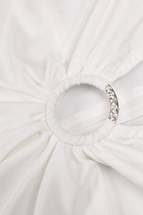 Draped Ring Detailed Deep V Neck Dress | Dress In Beauty