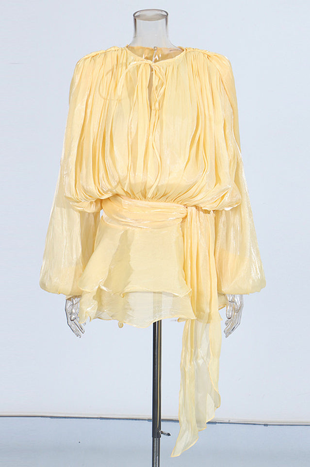 Beryl Pleated Ruffle Hem Mini Dress | Dress In Beauty