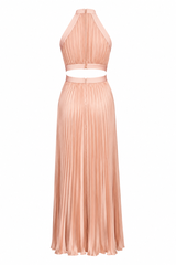 Eliza Pleated Cutout Maxi Dress
